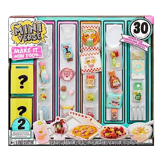 MGA's Miniverse Make It Mini Food Multipack - Juego de comida DIY con luz UV, réplicas de ingredientes alimentarios de resina, No comestible, Adecuado para niños mayores de 8 años