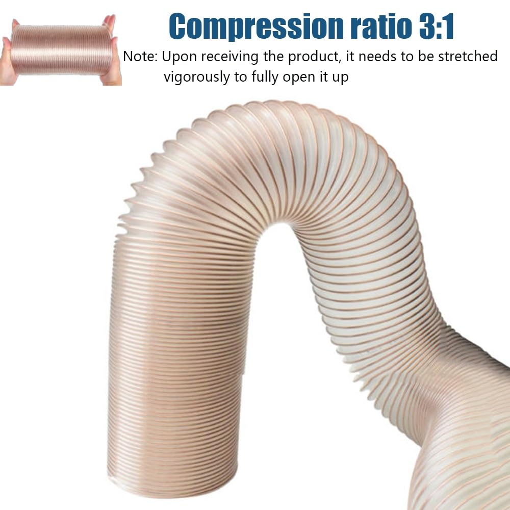 Tubo flessibile per raccolta fumi, da 0,9 m a 4,9 m, flessibile, trasparente, per la lavorazione del legno, diametro da 6,3 cm a 10,2 cm, ideale per l'uso con aspirapolvere sul prato