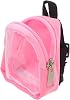 Miniature Doll Backpack for Preschool and Kindergarten with Window, Adjustable Straps, Multi Functional Storage, Zipper Closure, Pink Cloth and Plastic Tiny School Bag for Dolls