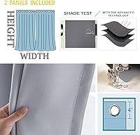 Vista 5 de Cortinas para Cuarto Modern Geometric Circles Grommet Short Sliding Door Curtains Garage Curtain 85Inch Width by 108Inch Length,2 Panels