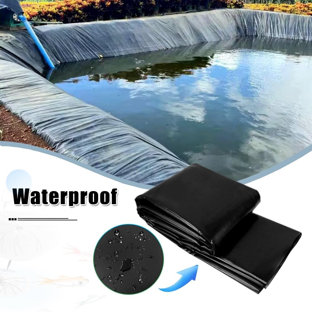 HDPE Stagno Liner 0.12mm Spessore Pesci Stagno Membrana Impermeabile Per Laghetti Esterni Giardino Fontana Cascata Nero 1.0x1.5m 5.0x5.0m 7.0x9.0m 13.0x14.0m