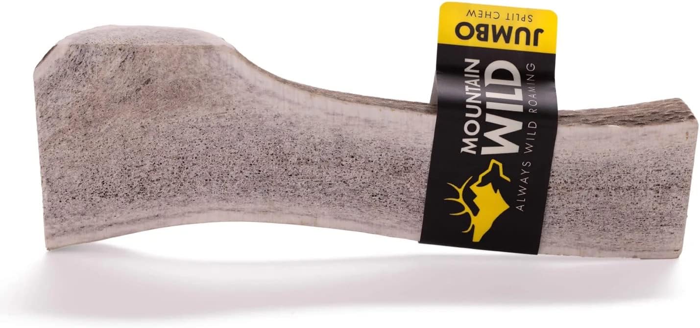 MOUNTAIN WILD Split Elk Antler Dog Chews for Aggressive Chewers – Naturally-Shed, Long-Lasting, Odorless, Mineral-Rich – No Fillers, No Preservatives – Supports Dental Health – Large Breeds (Jumbo)
