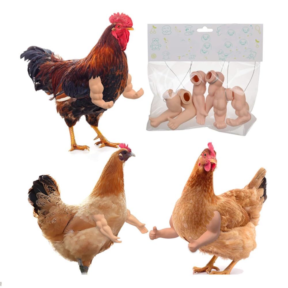 BeNsil 3 Paires de Jouets pour Poulets,Bras Pouvant être Portés sur Les Poulets,Décorations de Membres Antérieurs de Poulet,Accessoires Amusants pour Animaux de Compagnie