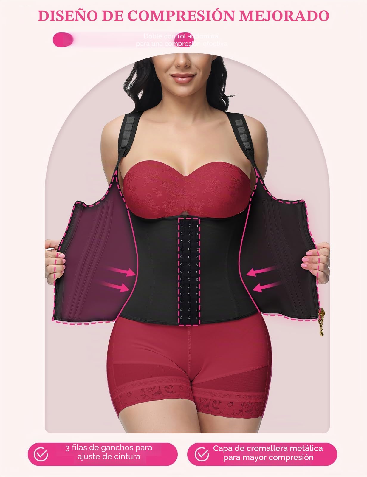 SHAPSHE Waist Trainer Underbust Corset Tummy Control Cincher Sports Girdle Back Support Body Shaper with Adjustable Straps