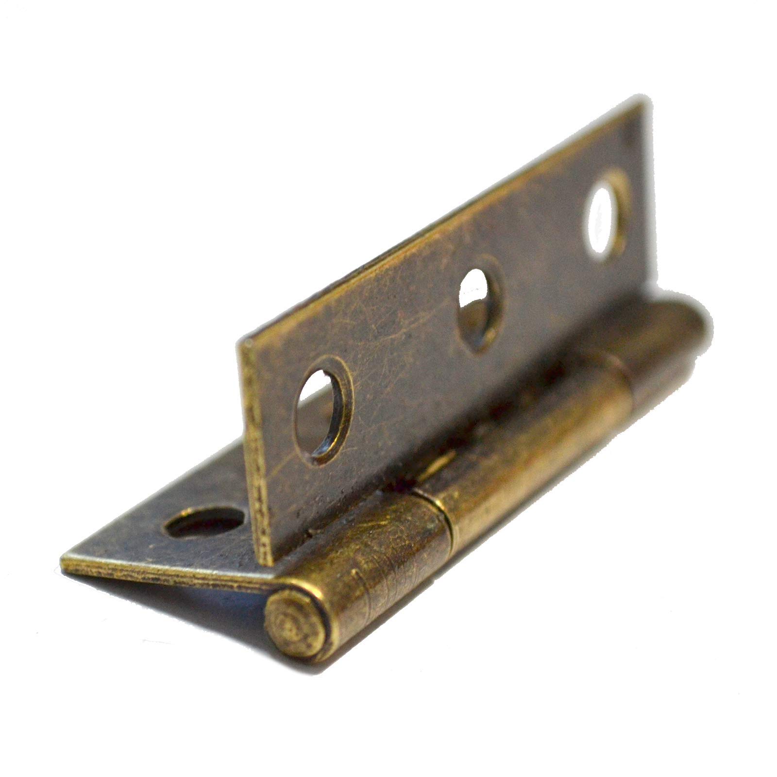 10 PCS Folding Butt Hinges Antique Bronze Hinge Vintage Hardware with Screws for Doors Windows Cabinet Cupboard Wardrobe Wooden Boxes Jewelry Case Chest Medium Size (Open Length:2", Width:1-1/4")