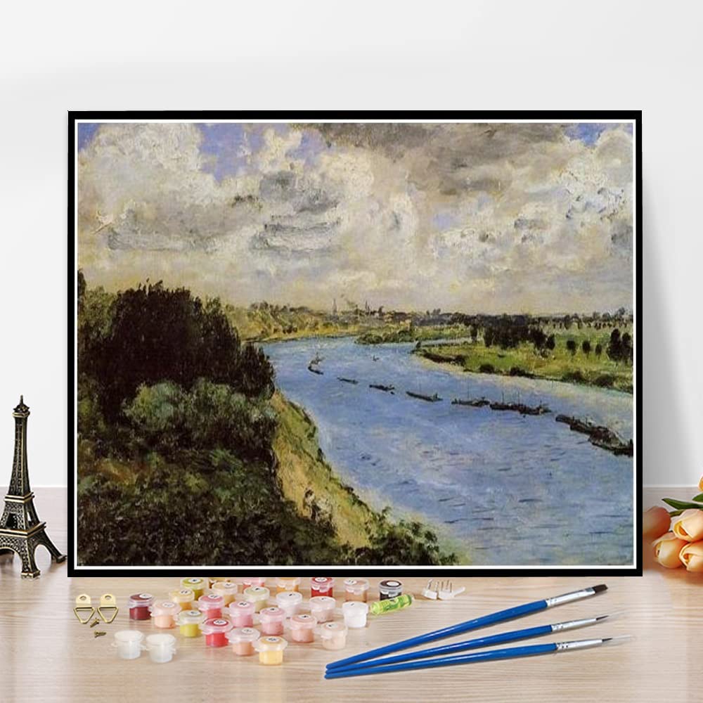 Amazon | 油絵数字キットによる絵画塗り絵大人手塗りセーヌ川の