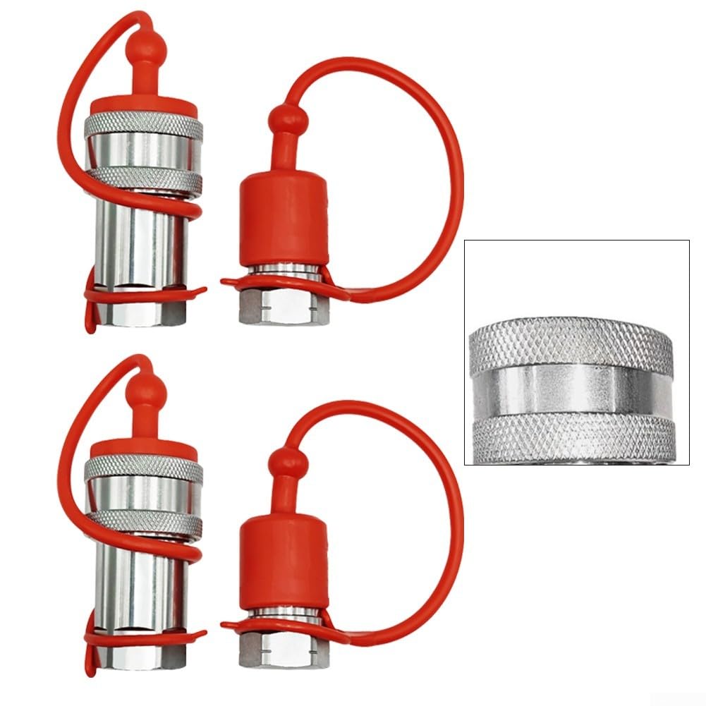 Accoppiatori idraulici a connessione rapida in acciaio al carbonio ISO5675 Set di accoppiamento per trattore Adattatore raccordi NPT Valvola a fungo 4000 PSI a prova di perdite Disconnessione rapida