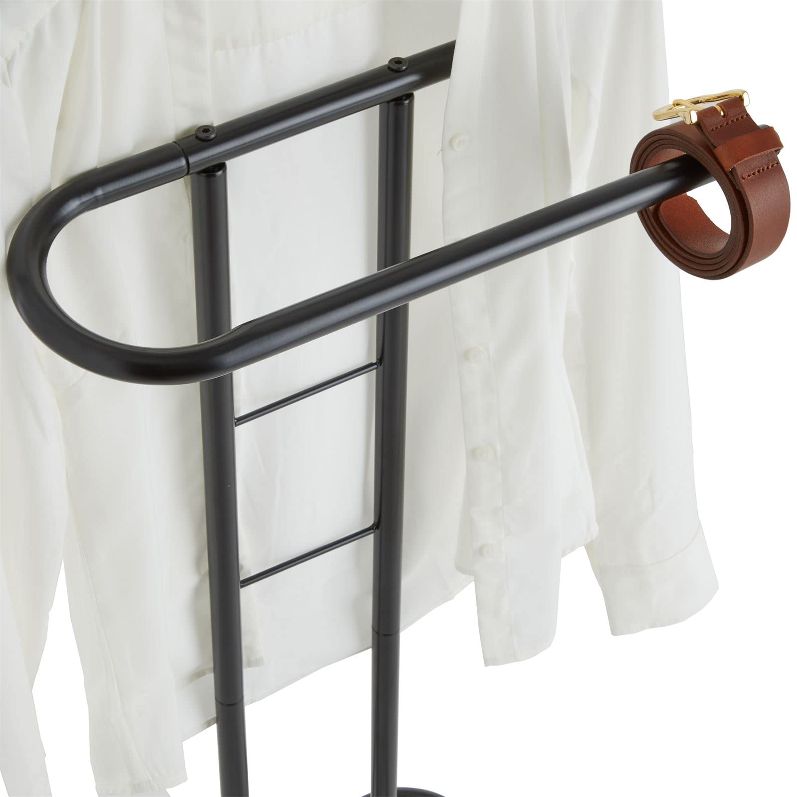Brocante houten dressboy met twee lades - klassieke kledingstandaard
