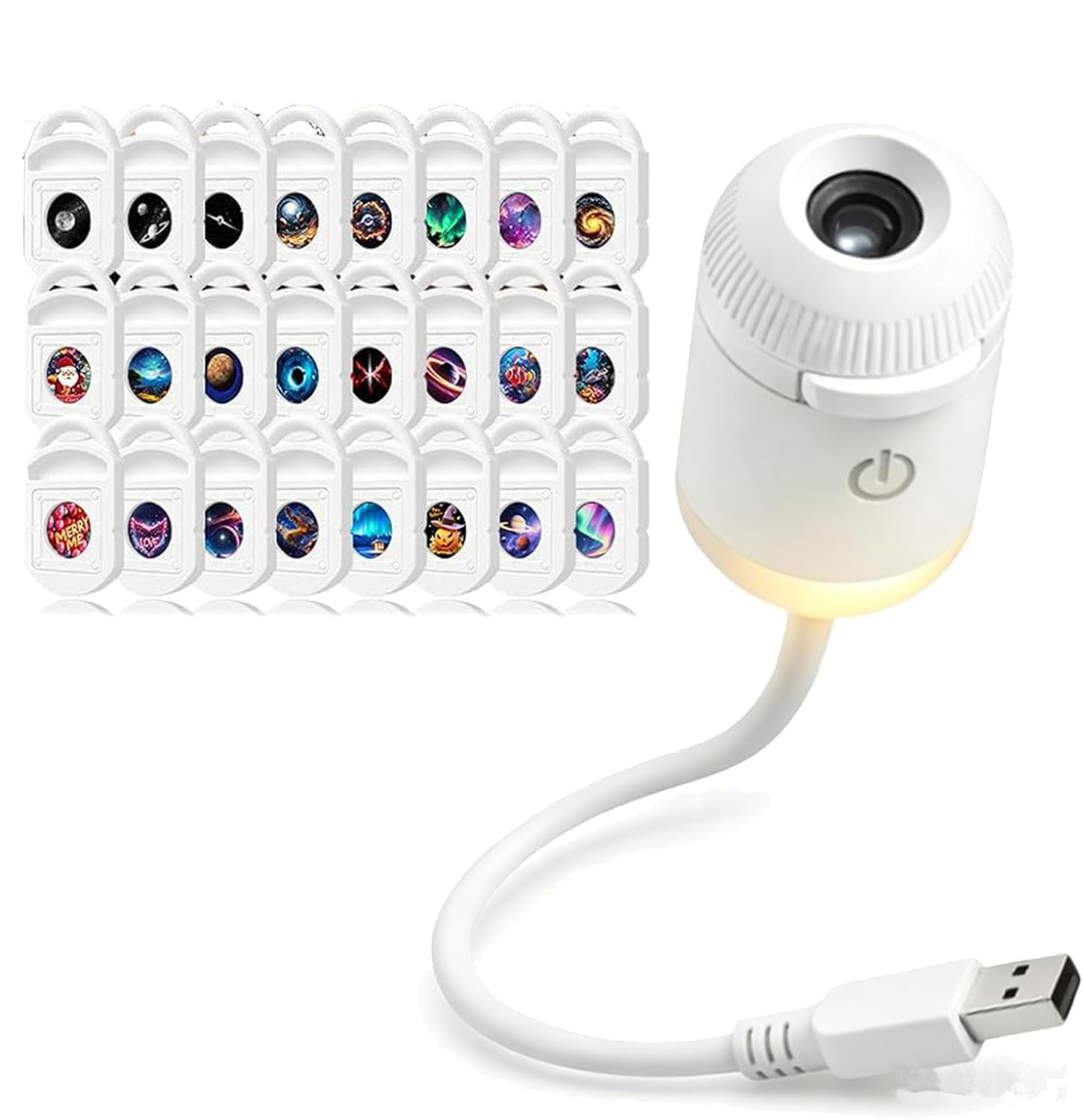 5d Holographic Night Light Projector, Ocean and Starry Sky Projection Lamp, Plug-and-Play HD Star Projector, Galaxy Ceiling Projector, Smart Ambient LED Ceiling Projector for Bedroom (24 Films)