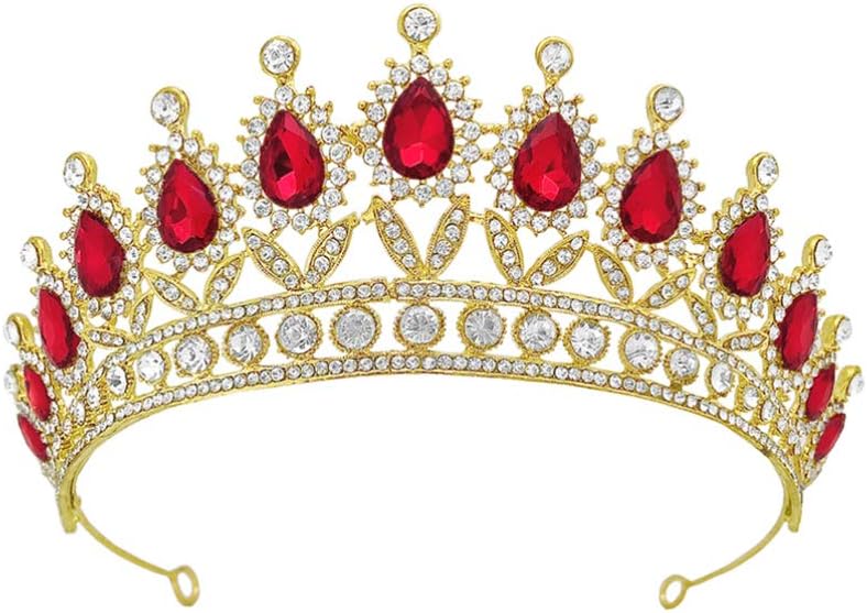 OSALADI 1pc Crystal Headband Delicate Design Elegant Hair Accessory for Brides and Bridesmaids for Weddings Parties Anniversaries and Special Occasions -red