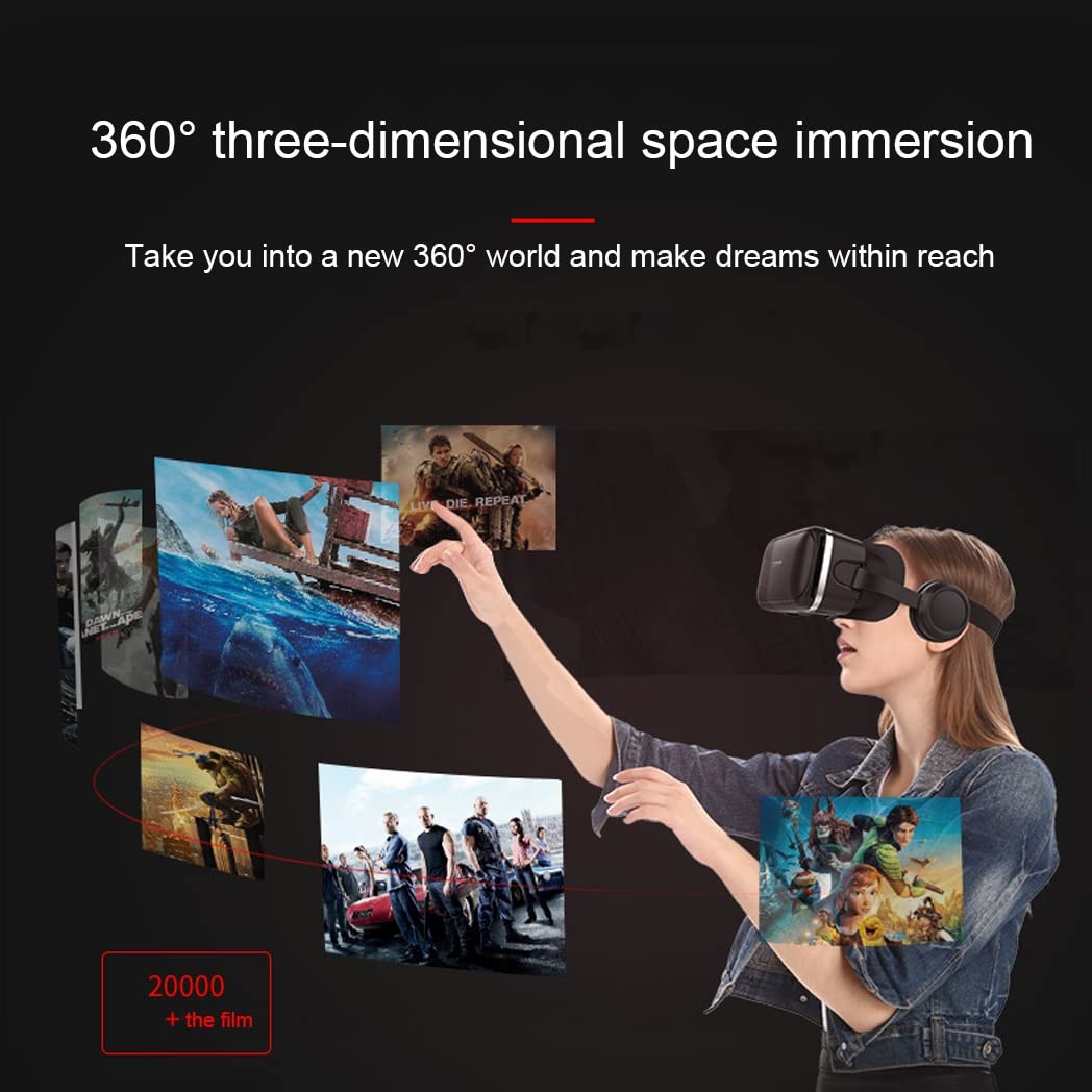 Occhiali VR, Visore Realtà Virtuale, Cuffie 3D VR Compatibile con Tutti Gli, Lente Regolabile per Film e Giochi 3D, per iPhone 13 Pro Max/13 Pro/13/12/11, per Samsung Galaxy S21, Huawei, Xiaomi