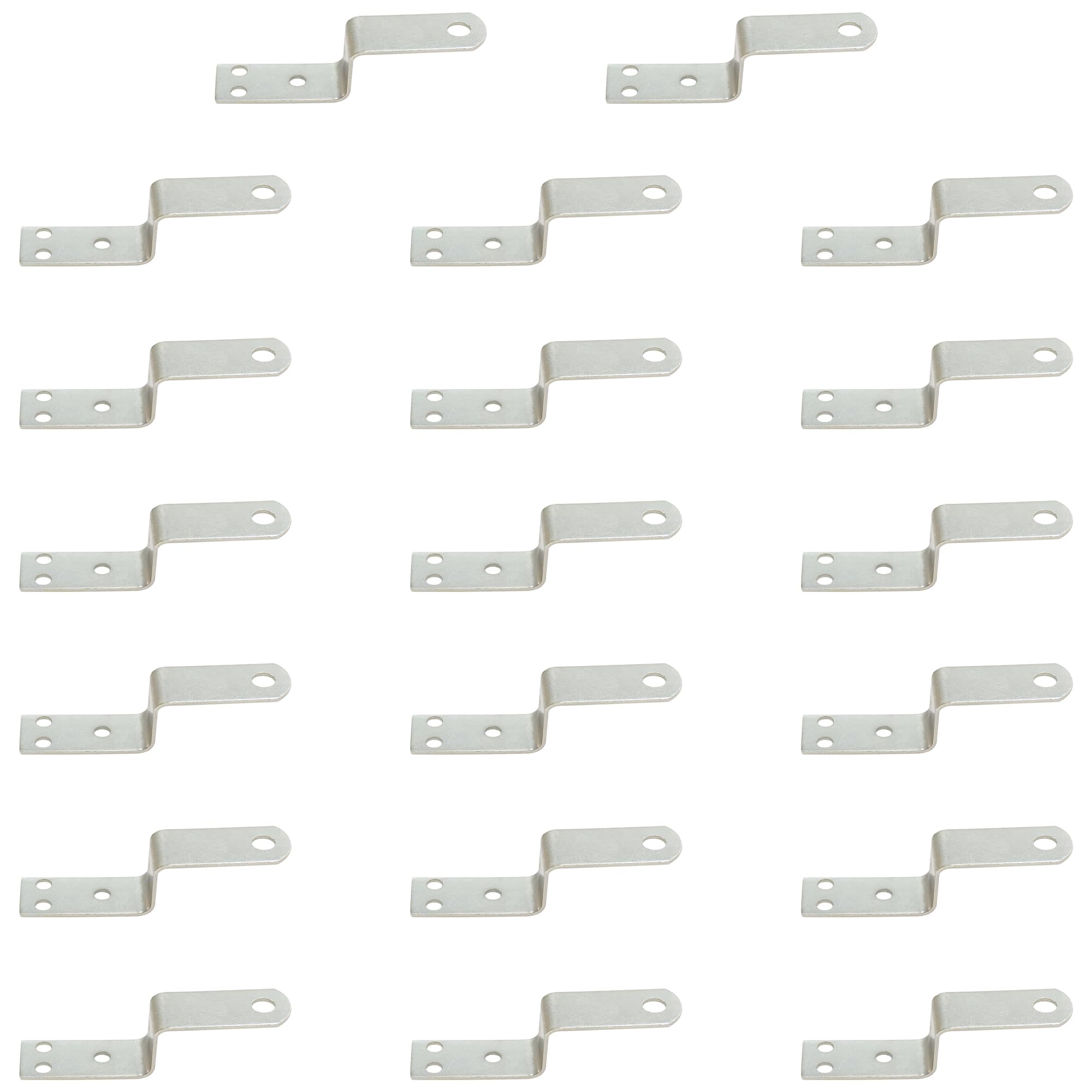 20 PCS Z-Shaped Shelf Brackets & Supports,Furniture Corner Brace Fasteners, Silver - Image 4