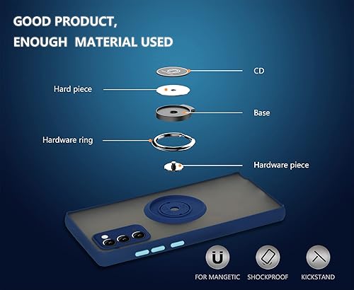 Miniatura 3 de está especialmente diseñado para Samsung Galaxy Note 20 antiarañazos, antihuellas, soporte de anillo giratorio de 360 integrado sólido y duradero,