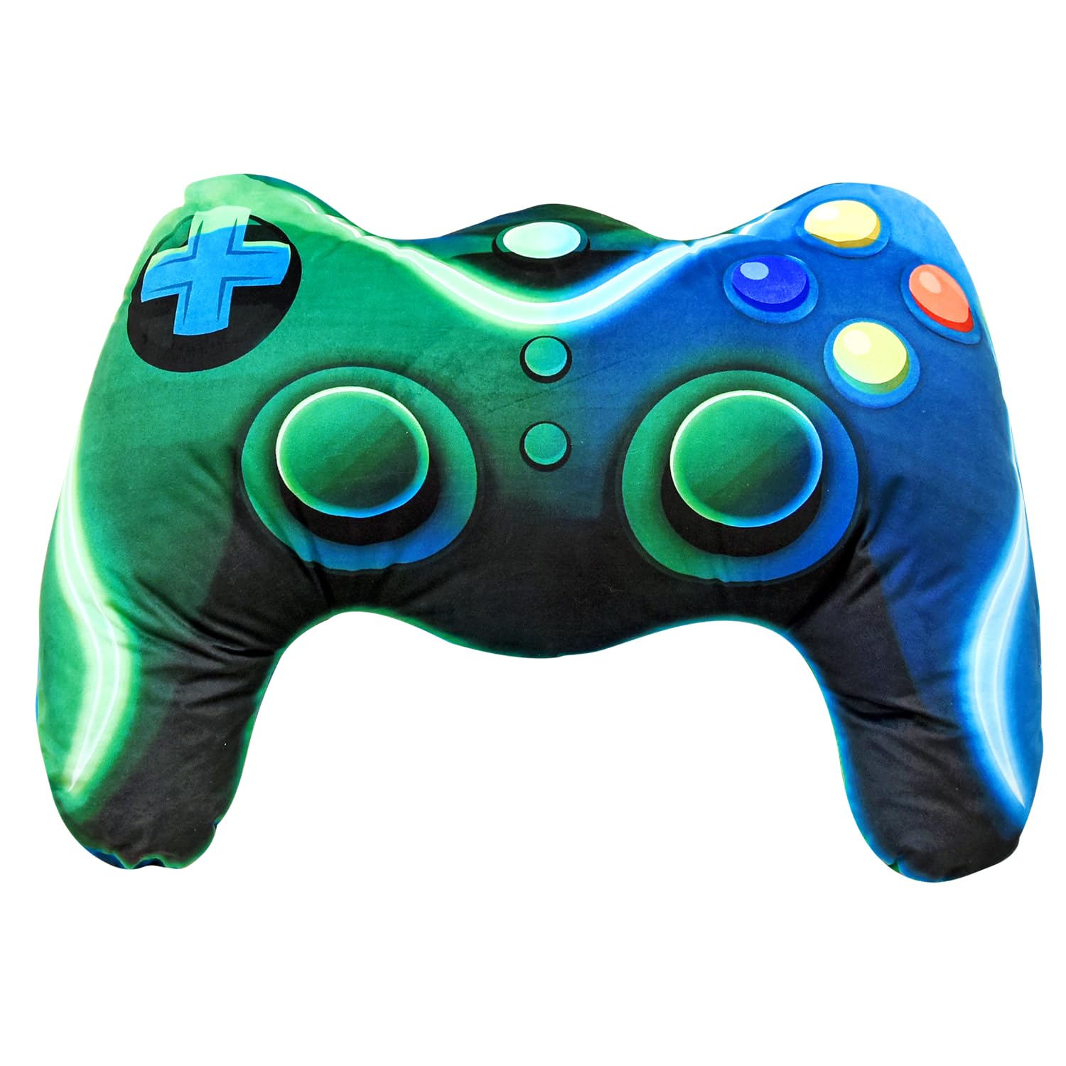 Meeting Story Game Controller Shaped Plush Throw Pillow Cushion for Boys and Girls Gamer Room Decoration for Sofa Couch/Computer Chair/Bed Gifts for Teen Boys Gaming Toy Pillow (Blue Green, Large)