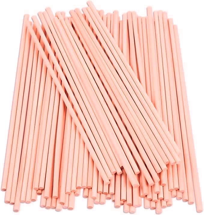 Image of BLOOMAX 8mm x 4 Inch Wooden Dowel Pins - Pack of 100 | Smooth Sanded Hardwood Fluted Pegs with Beveled Ends | Colour Variants for DIY Crafts, Furniture Joinery & Woodworking | Made in India
