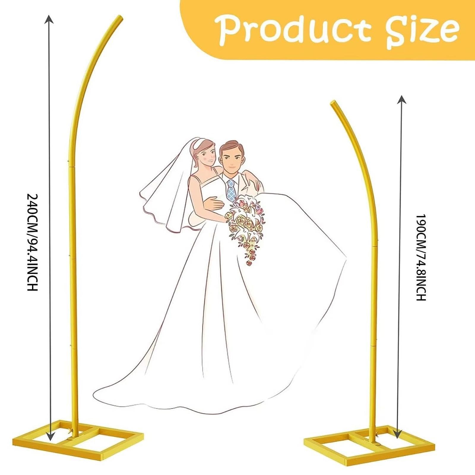 Soporte de metal curvo de fácil montaje para celebraciones de eventos, ideal para globos con tornillos de ajuste. Soporte de fondo de metal curvo