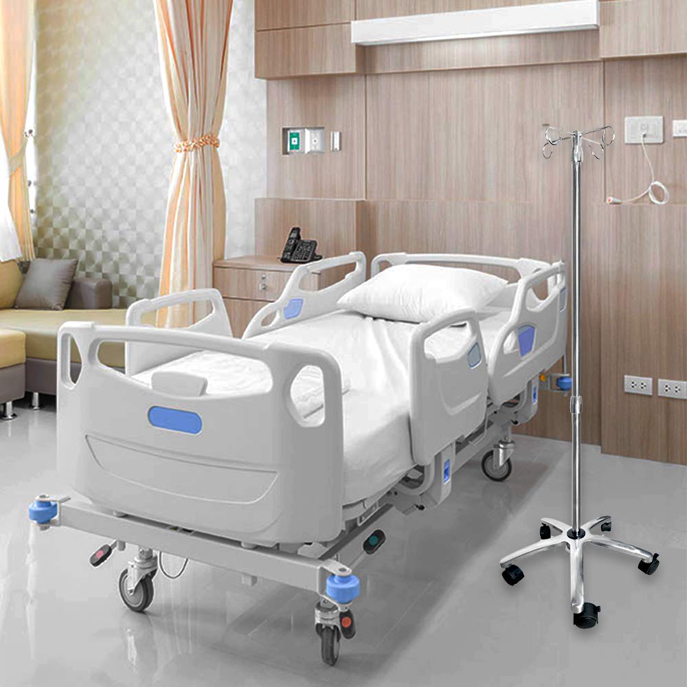 JJ CARE IV Pole with Wheels [Upgraded] IV Stand Pole with 45 Lbs