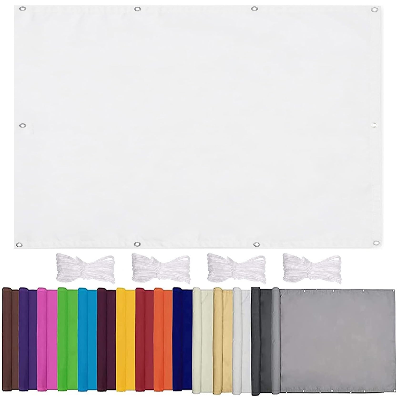 Toile solaire rectangle blanche 3.5x9 m imperméable pour jardin