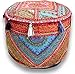 Sophia-Art Indian Embroidered Patchwork Cover Indian Decorative Pouf Indian Comfortable Floor Cotton Cushion Ottoman Pouf,Indian Designs Ethnic Patchwork Pouf (Änderungsspiegel, 18" x 13")