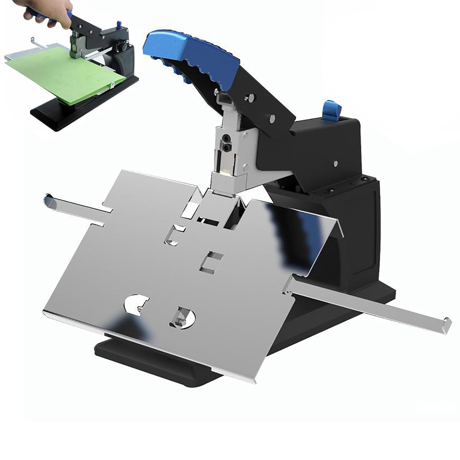 Cucitrice manuale piatta per A3/A4, rilegatura max 60 fogli, margine regolabile, risparmio di sforzo per libretti, documenti, pelle