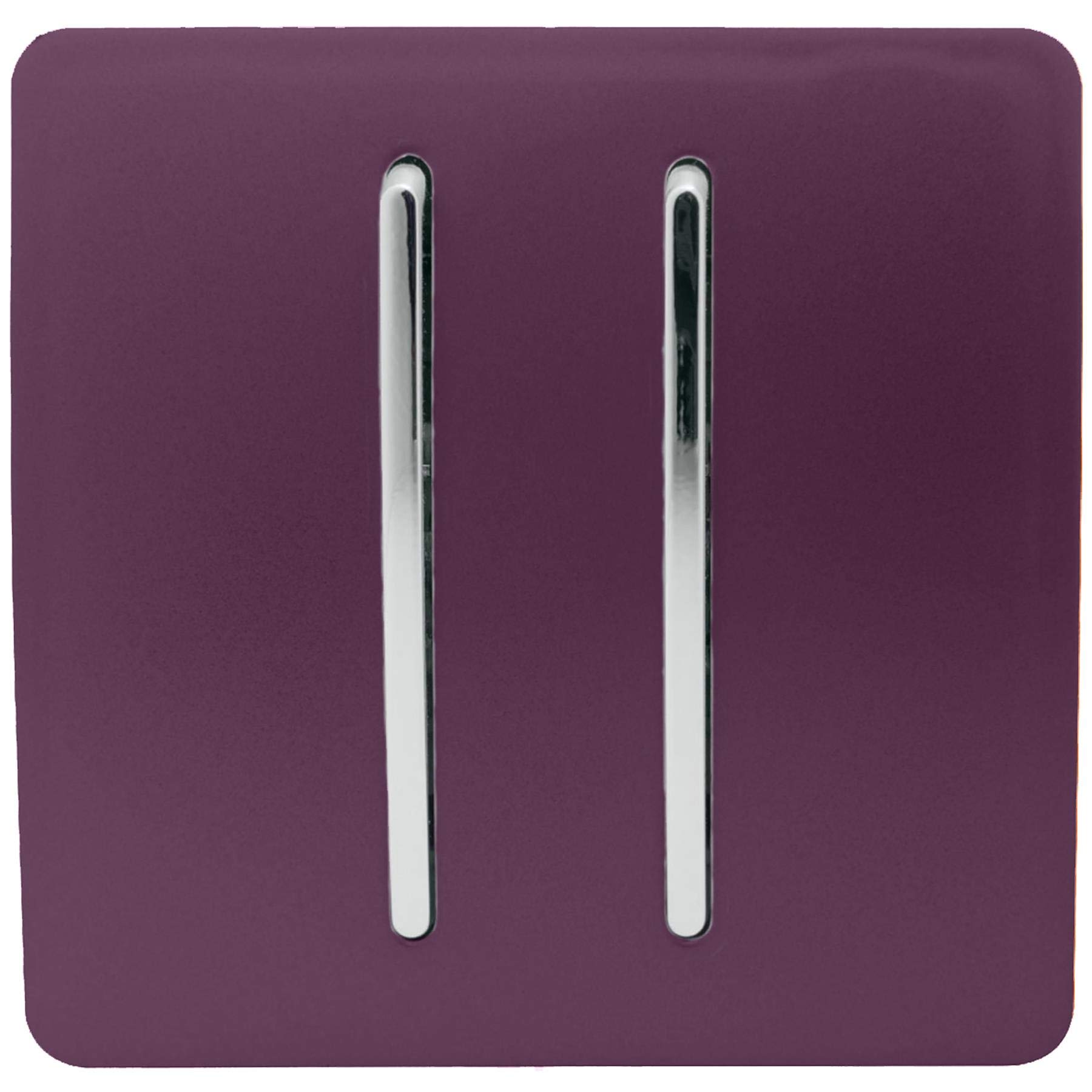 Trendi Switch 2 Gang Intermediate Rocker Light Switch Plum Purple
