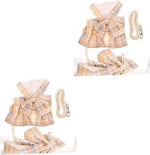 FRCOLOR 2 Peças Coleira De Coelho Colete De Inverno Fofo Colete Para Animais De Estimação Arnês E Trela Vestido De Verão Para Animais De Estimação Trela De Coelho Ajustável Vestuário Para