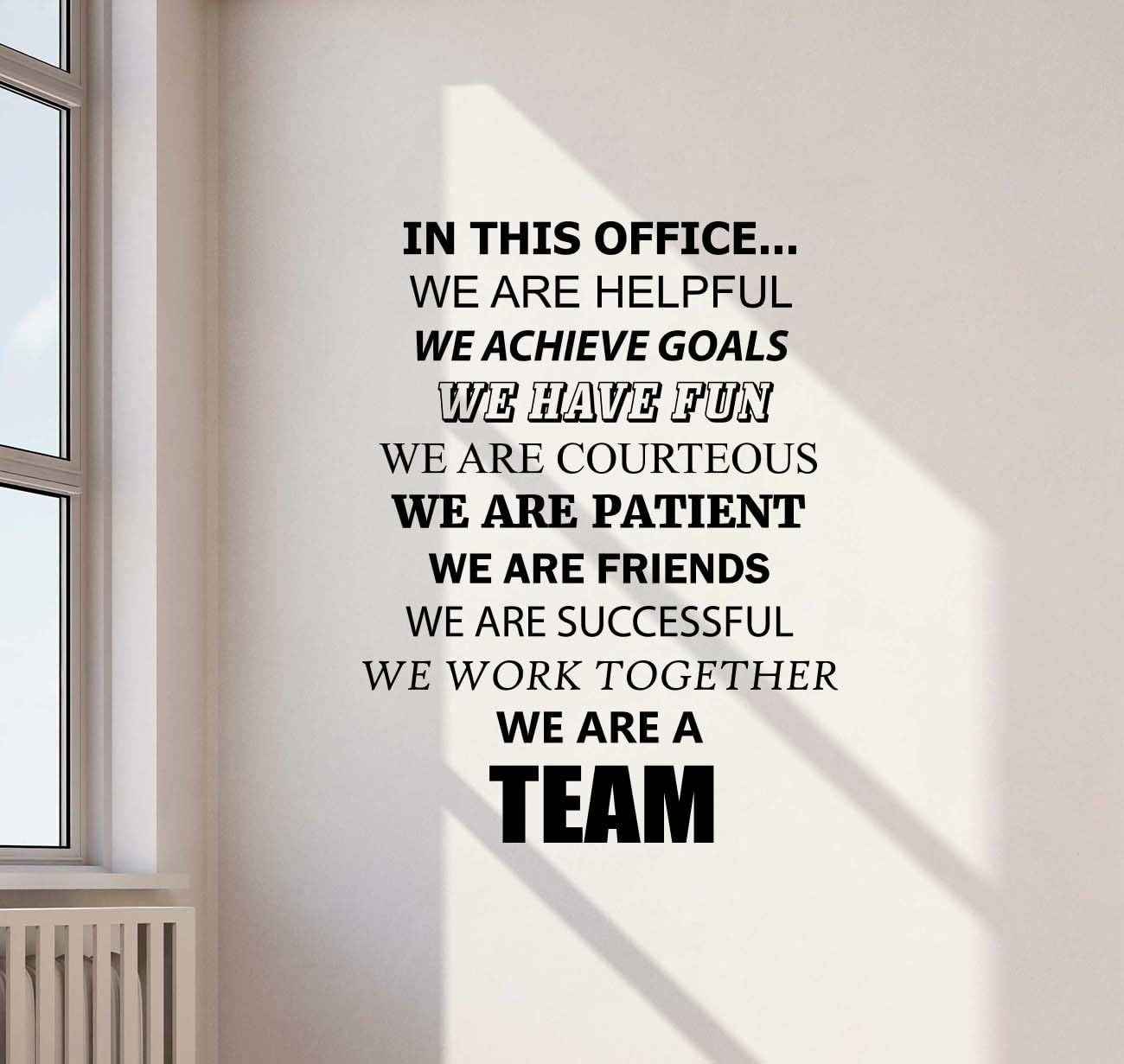 GADGETS WRAP in This Office We are a Team Wall Decal Sign Teamwork Office Quote Gift Inspirational Sayings Lettering Vinyl Sticker (B0CNBZ986V) Amazon Price History, Amazon Price Tracker