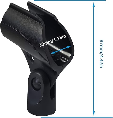 Miniatura 6 de Soporte universal para clip de micrófono, viene con adaptador de tornillo macho de 58 pulgadas a hembra de 38 pulgadas adecuado para micrófonos de