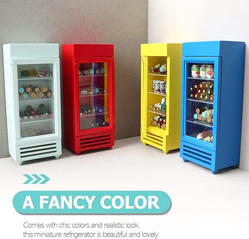 Miniatura 5 de Kisangel Mini refrigerador de casa de muñecas, muebles de nevera en miniatura, muebles de cocina, juegos de rol, juguetes para accesorios de fotos
