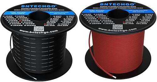 Vista 44 de BNTECHGO Carrete de alambre de silicona calibre 18 de 250 pies, color rosa, flexible, alambre de cobre estañado trenzado de 18 AWG Rosa