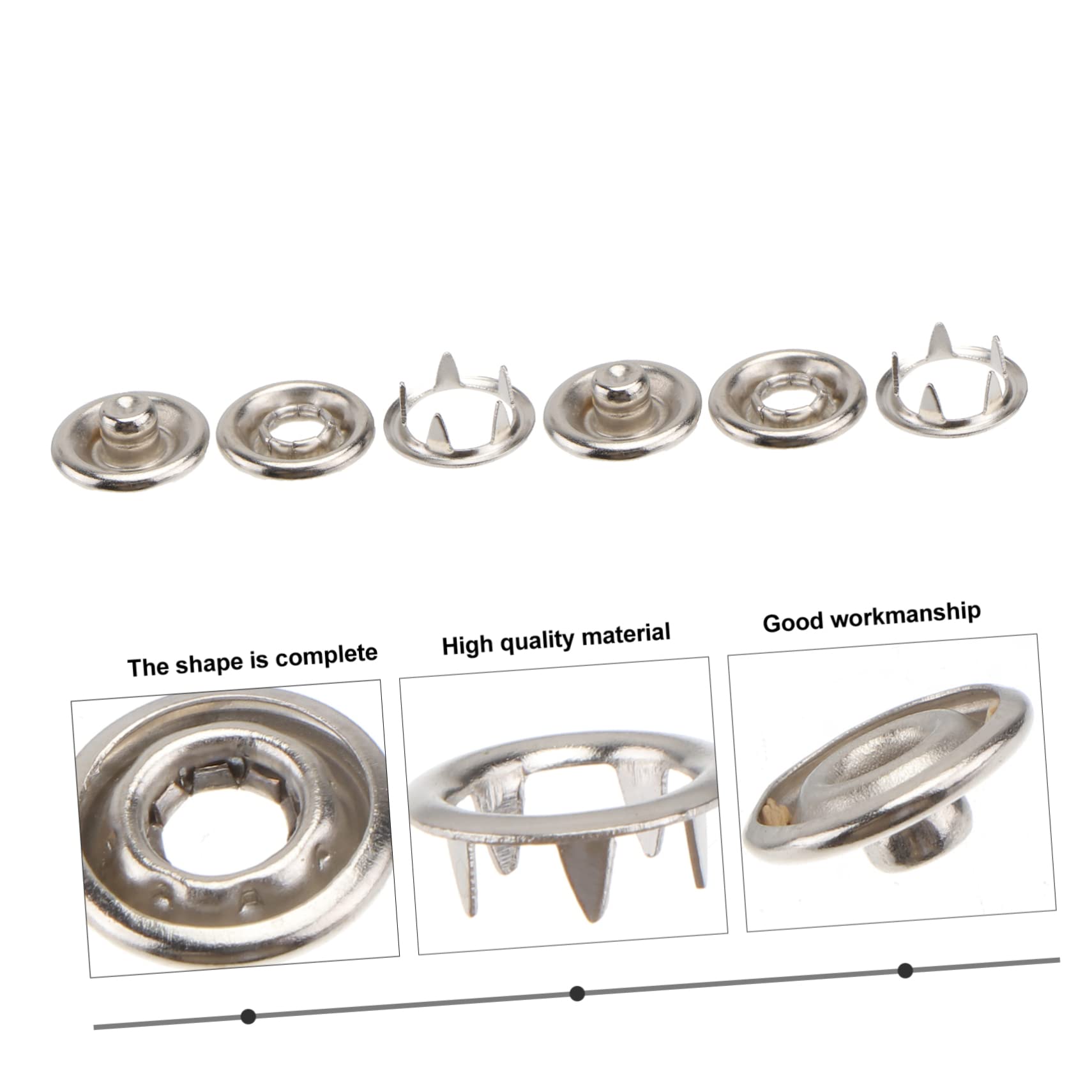 STOBOK 2 Sets 11 Mm Zinkenknöpfe Hohle Fünf Schnallen Druckknöpfe Schnallen Zinken Druckknöpfe Für Dünne Stoffe Basteln Nähen Befestigen 100 Stück * 2