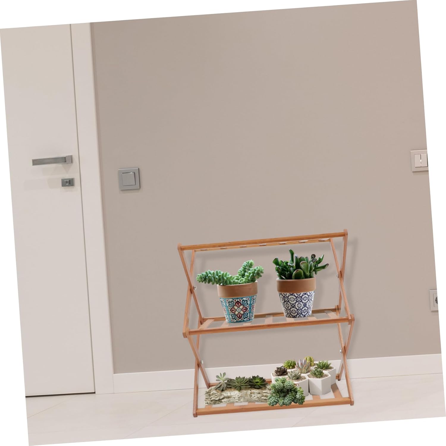Milisten Wooden Plant Stand Flower Pot Bracket Multi Flower Holder Plant Pot Rack Home Decor Display