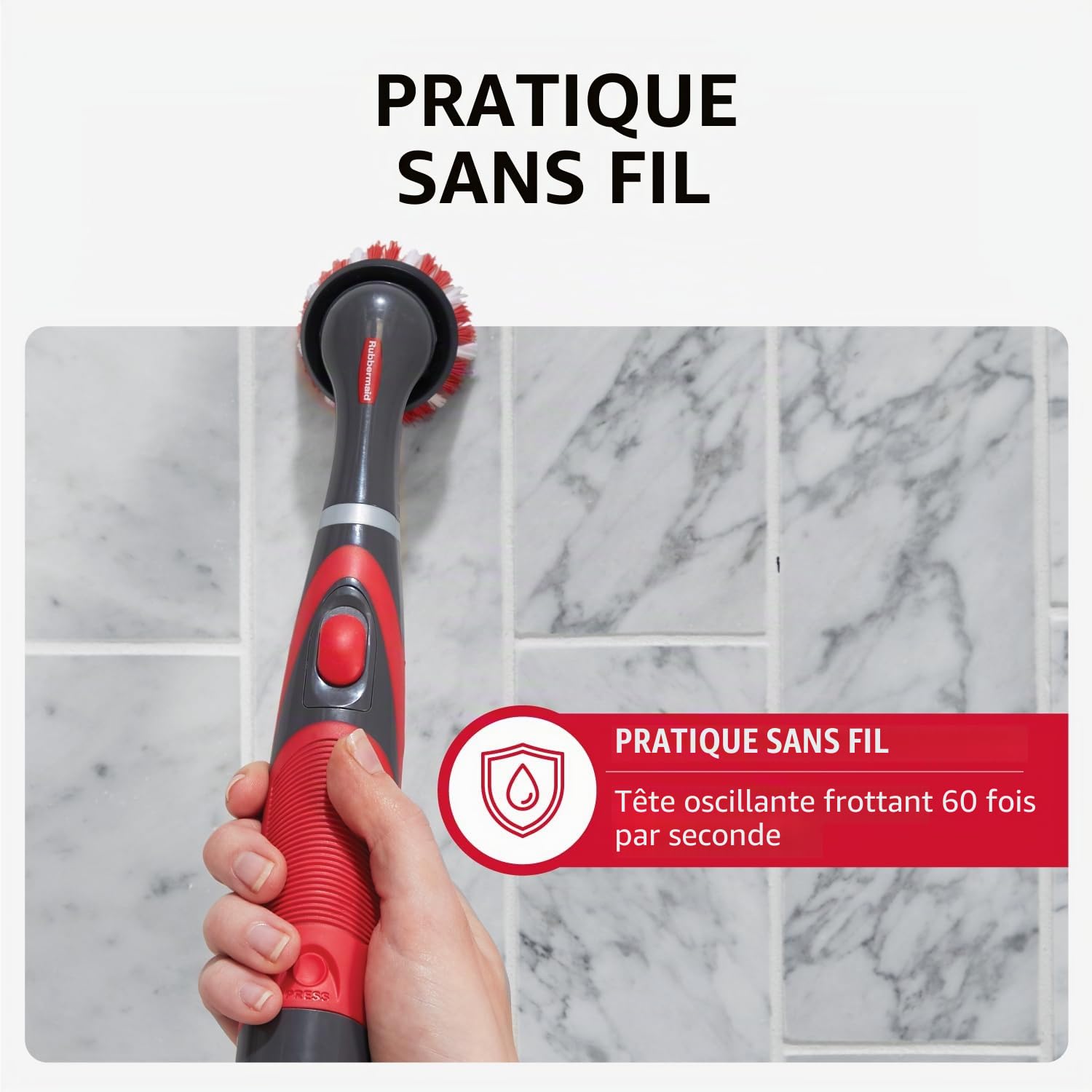 Rubbermaid Kit Complet de Nettoyage pour la Maison, Rouge et Gris, 18 pièces
