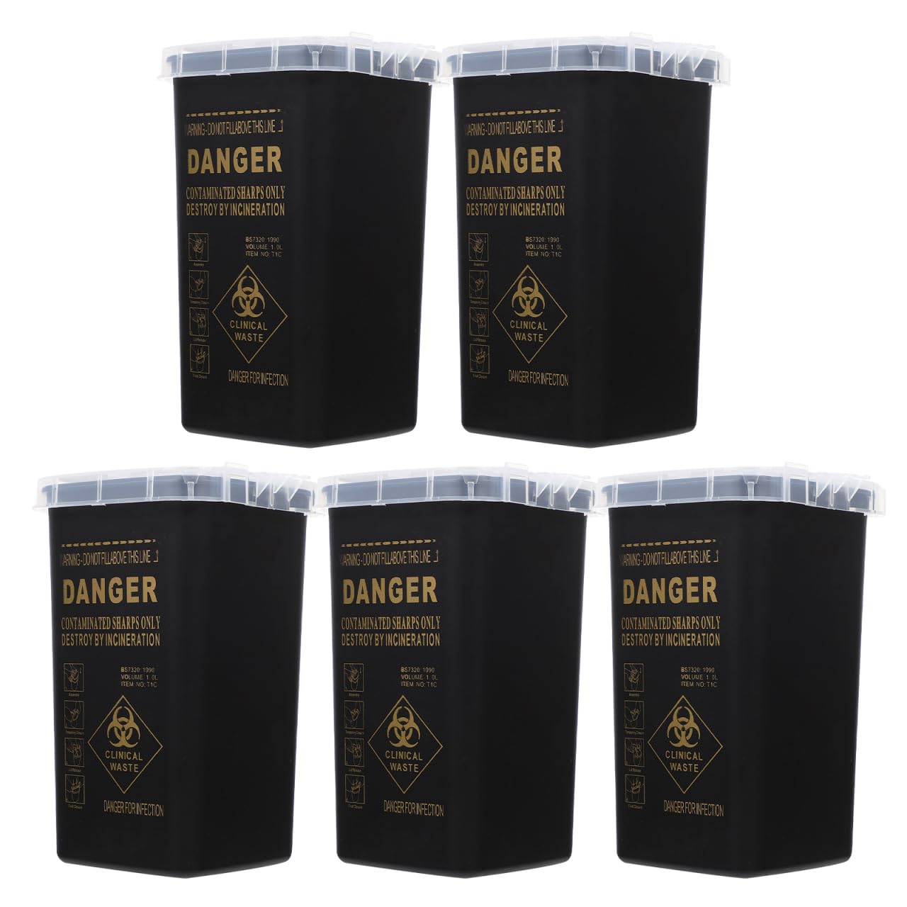 PACKOVE 5 Stück-pack Kanülenbox Klein Mit Klappdeckel Robuster Nadelabfallbehälter Aus Kunststoff Rot Hoher Sicherheitsstandard Für Tattoo Studios Klinik Büro Und Zuhause