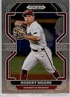 Vista 1 de 2022 Panini Prizm Draft Picks #72 Robert Moore RC Rookie Arkansas Razorbacks Baseball Trading Card