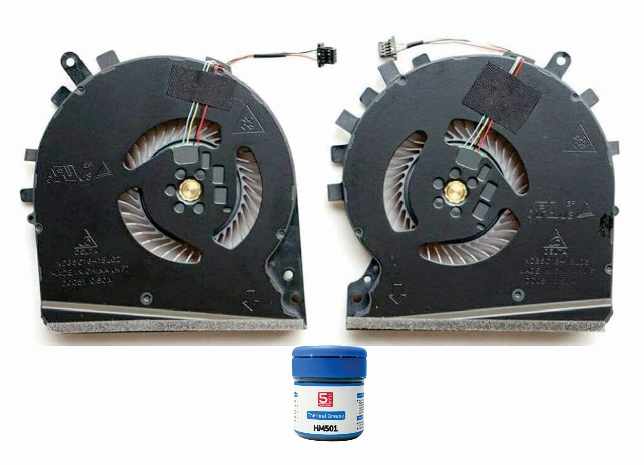 High- Quality Replacement Internal CPU+GPU Cooling Fan For HP Pavilion 15-DK 15DK 15-dk0132TX L57170-001 L56900-001 (5 VOLT). Comes With Complimentary MH501 Thermal Greasen (Cooling paste).