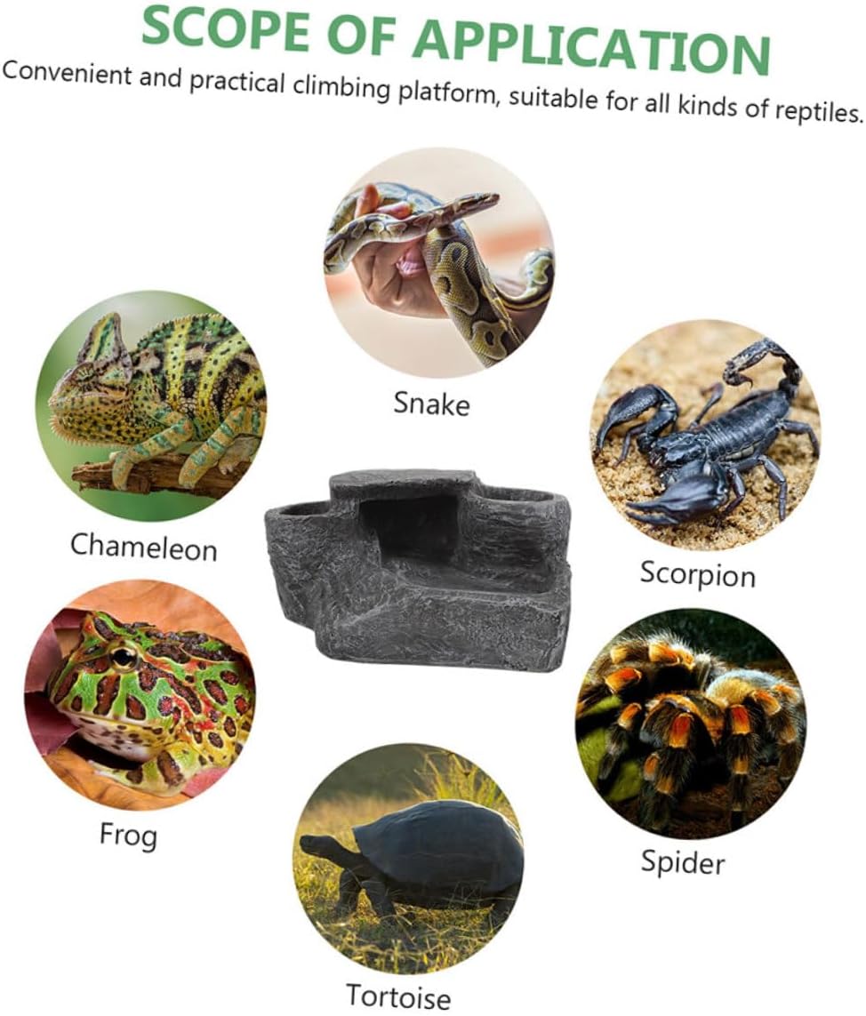 Aquarium Turtle Basking Platform Small Resin Stone Climbing Decor for Tortoise Habitat Aquatic Reptiles Safe and Decorative Landscape Accessory