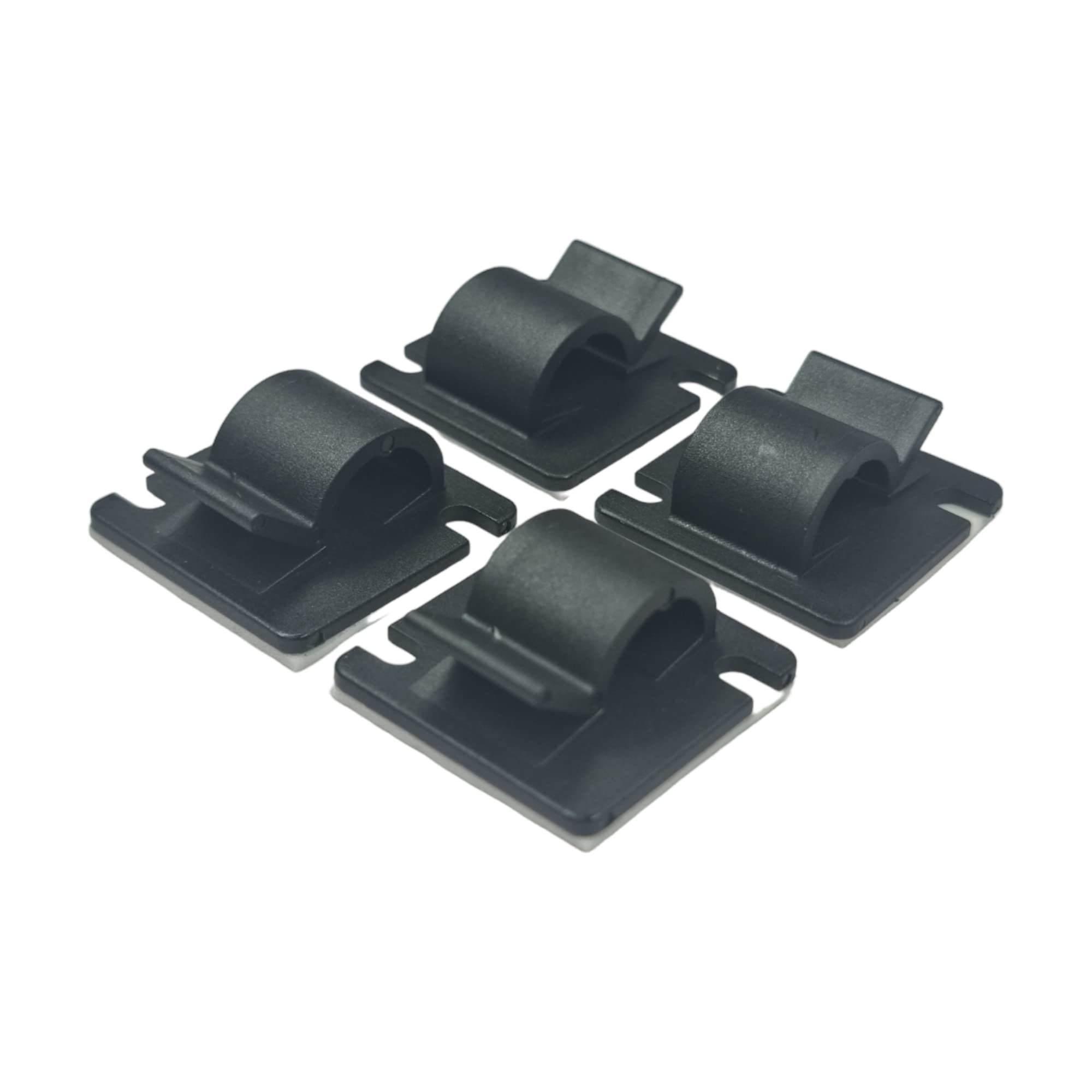 100 Pack - Self Adhesive Cable Clips 10mm Cable Management Tidy Hooks (Black)