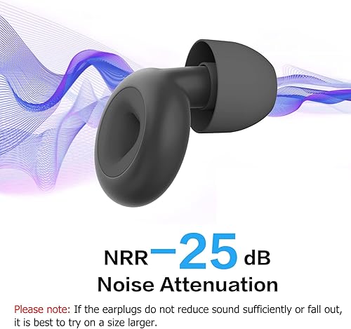 Miniatura 3 de Tapones para los oídos con cancelación de ruido para dormir, protección auditiva reutilizable en silicona flexible, tapones para los oídos con