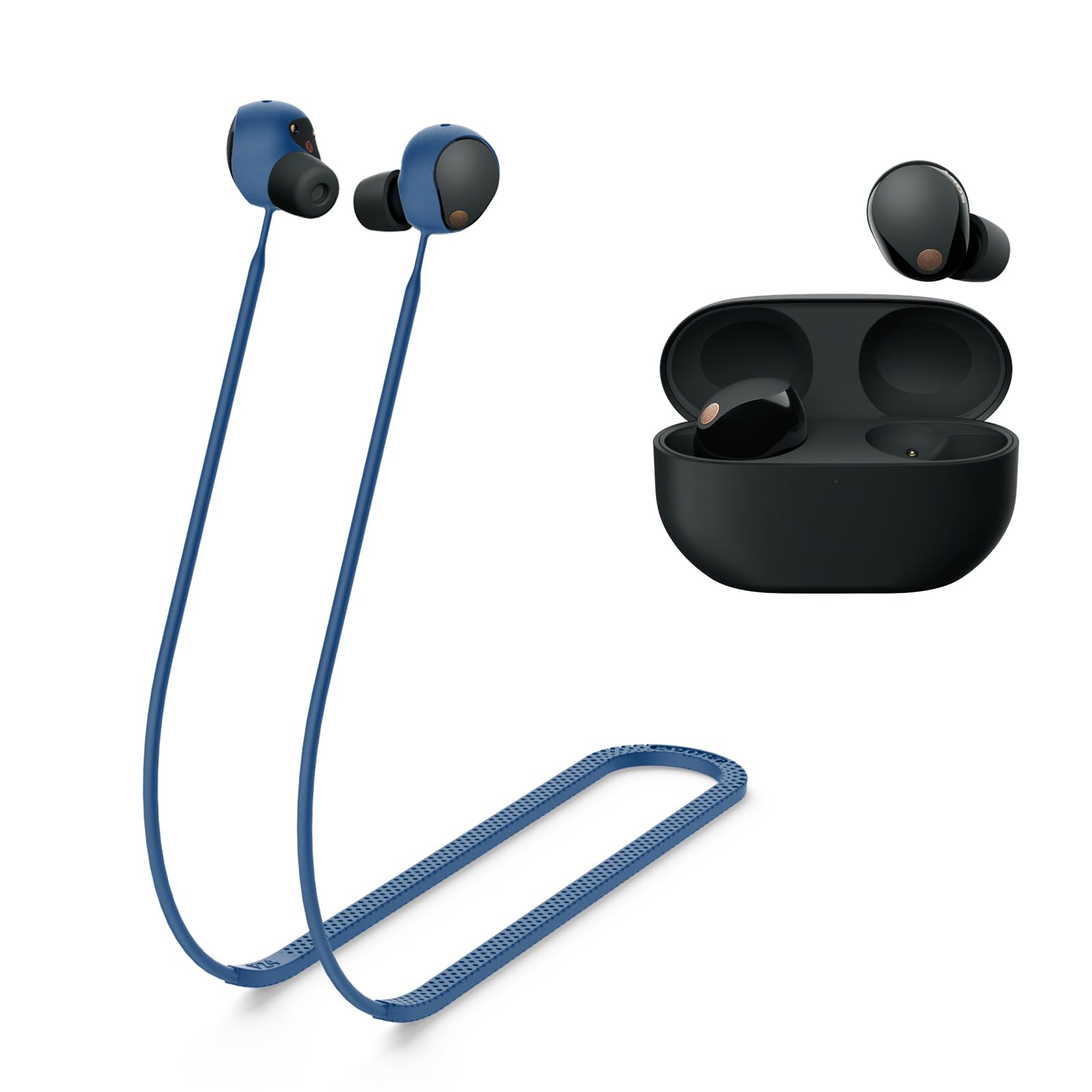 WOFRO Anti-Lost Strap for Sony WF-1000XM5 Earbuds, Sports Soft Silicone Lanyard Accessories Compatible with Sony WF-1000XM5 Noise Canceling Earbuds Neck Rope Cord (Navy Blue) (B0CG94B1PH) Amazon Price History, Amazon Price Tracker