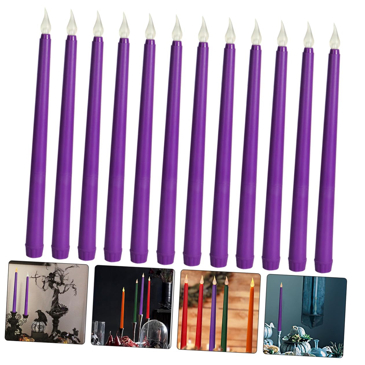 Candele LED senza Fiamma Viola, 12 Pezzi per Feste e Compleanni
