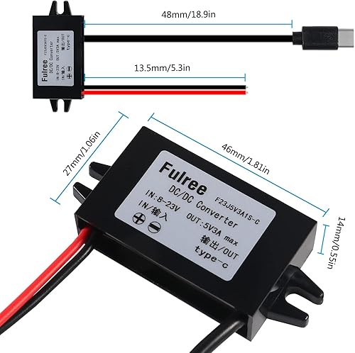 Miniatura 10 de DIANN Convertidor de corriente directa de 12 V a 5 V 3 A 15 W módulo de convertidor de corriente de CC a regulador de corriente continua para