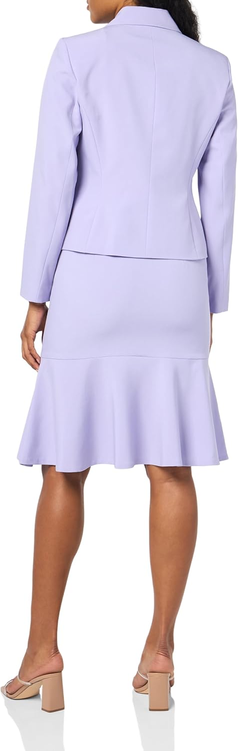 Women's Crepe 3-Button Jacket & Flounce Skirt