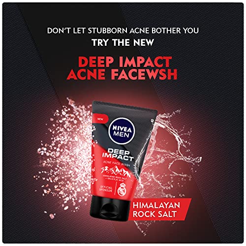Image of Nivea Men Facewash, Deep Impact Acne, With Himalayan Rock Salt, 50 Gm