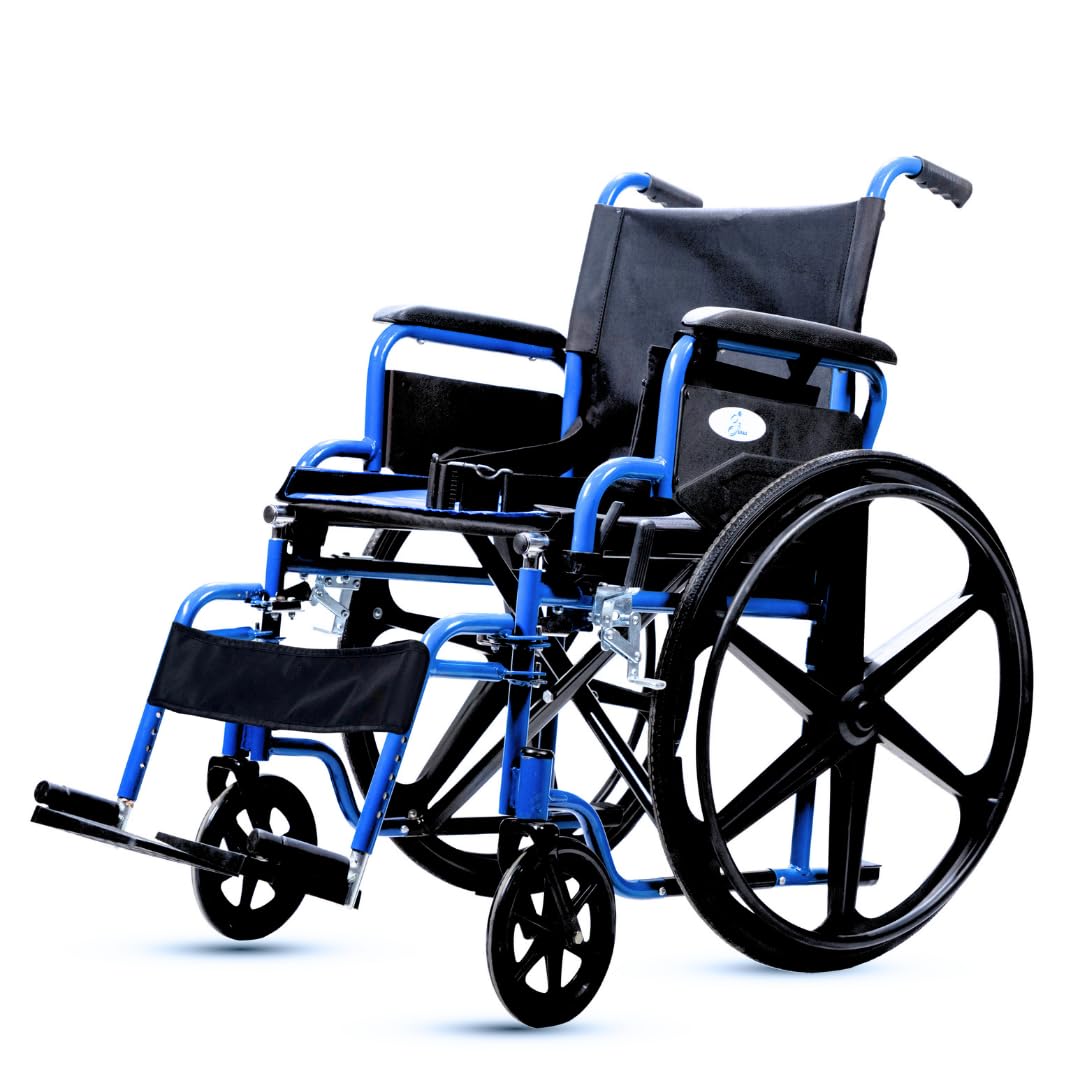 Sturdi Manual Wheelchair | Swing-Up Desk-Compatible Armrests | Detachable Legrests For Easy Loading In Car | Extra Cushion For Hygiene & Comfort | Strong Self Propelling Mag Wheels | Foldable , Compact and Lightweight | 1 Year Warranty | Lifetime Spare Availability | Best For Seniors, Elderly, Specially-Abled, Long Term Use-image-28