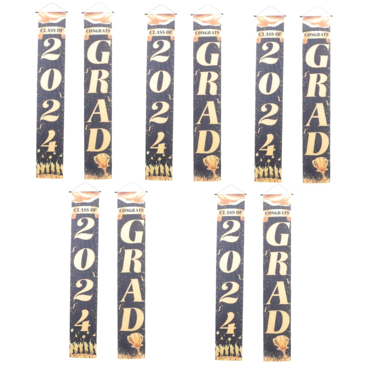 MAGICLULU 5 Paare Abschluss-Couplet Tür Verlobungsdekorationen für den Garten Aufhänger Festival Hochzeit wandverkleidung celebrations Abschlussdekoration grad Veranda Zeichen Polyester