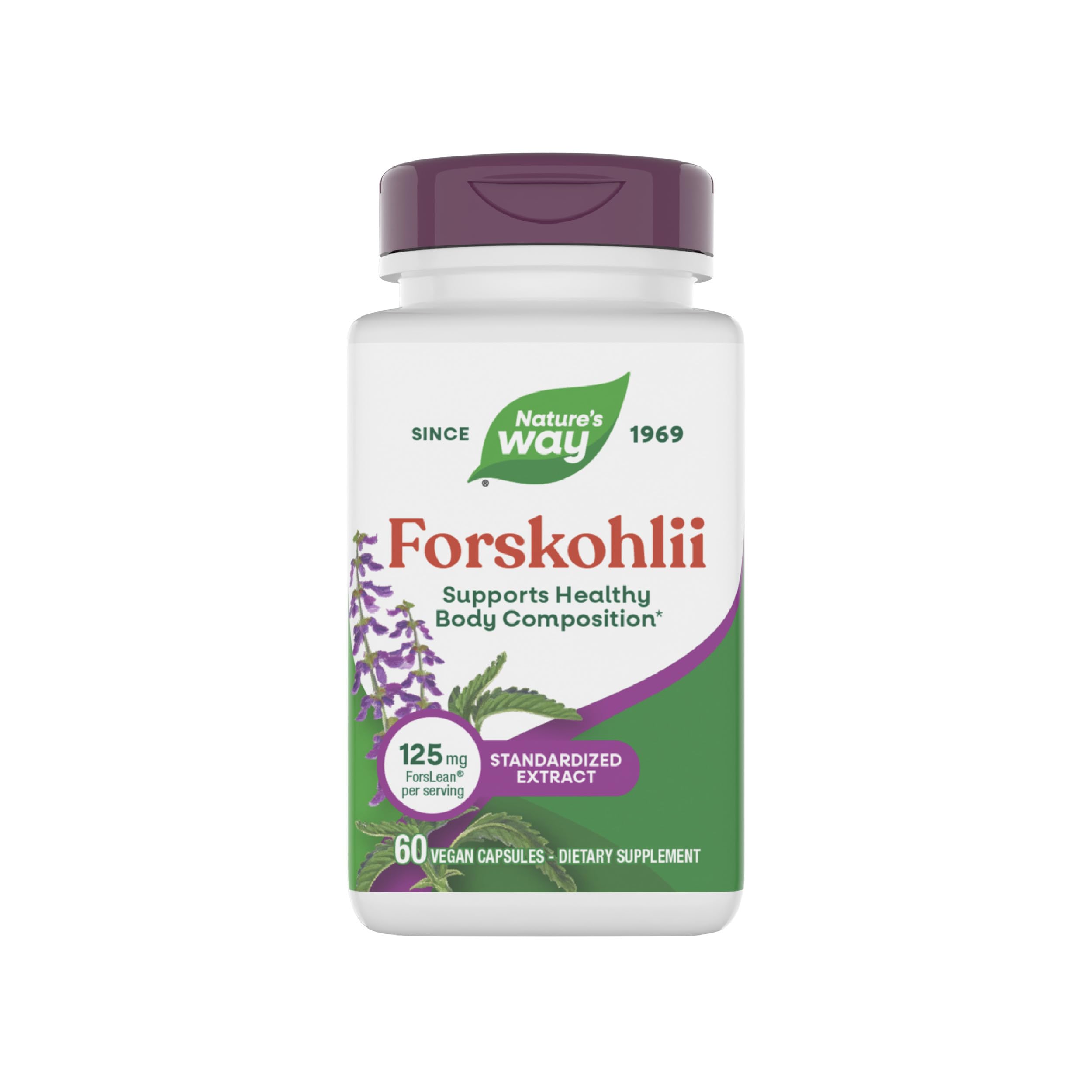 Nature's Way Forskohlii Standardized to Forskolin, Supports Healthy Body Composition*, 60 Vegan Capsules