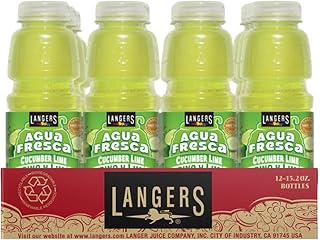 Langers Agua Fresca, Cucumber Lime, Juice Cocktail, 15.2 fl oz (Pack of 12)