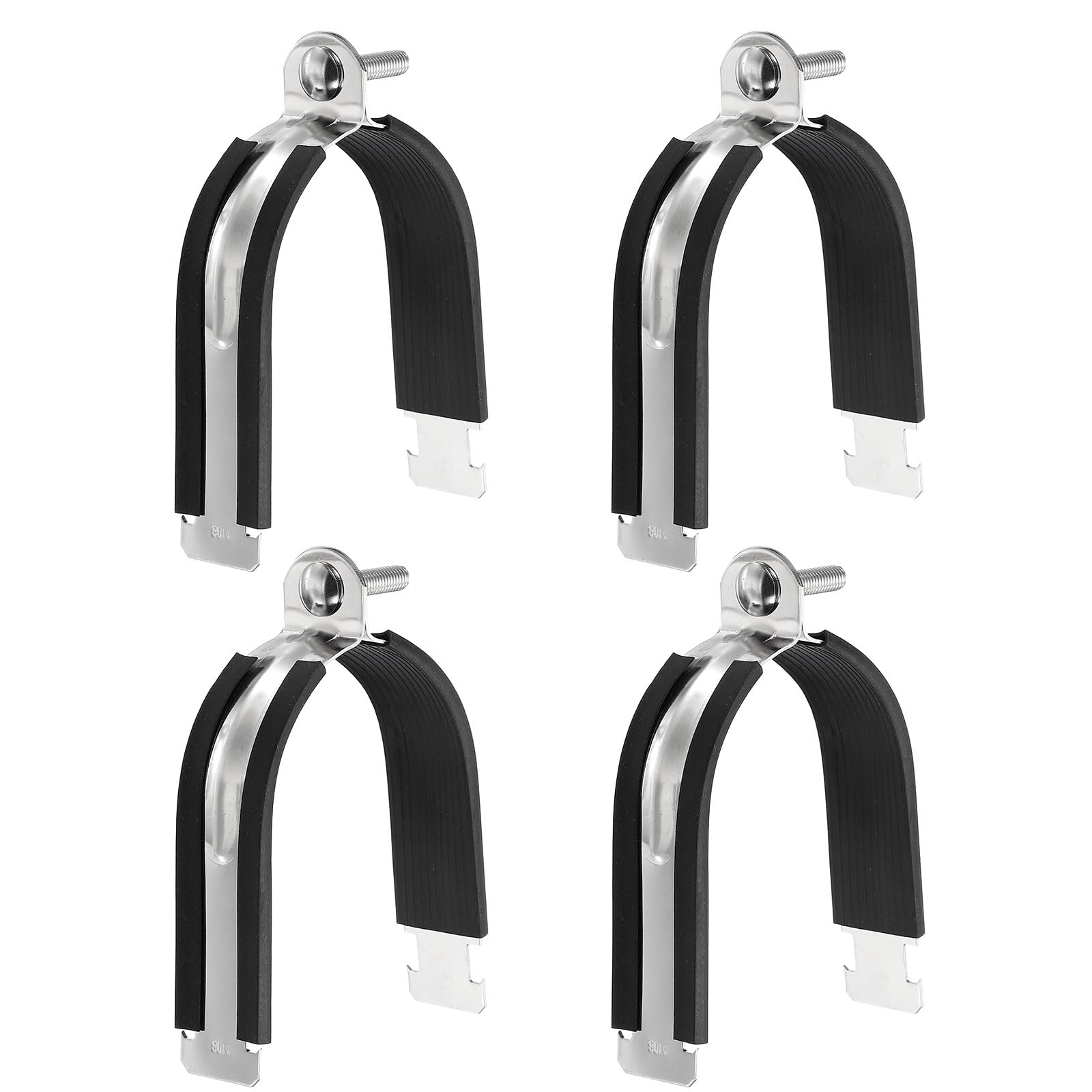 HARFINGTON 4 morsetti universali in acciaio inox 304 con bullone e dado per tubi in rame PEX CVPC, nero argento