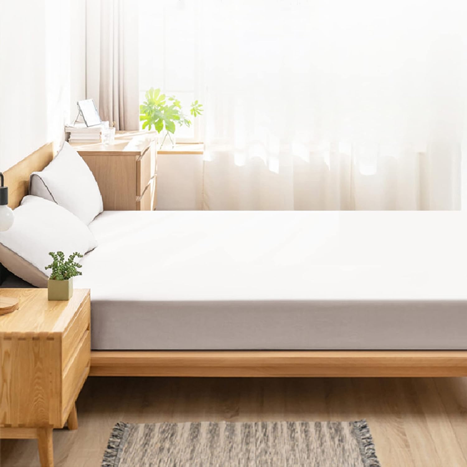 Fitted Sheet, Bed Fitted Sheets with Elastics, Fitted Sheet Deep 12